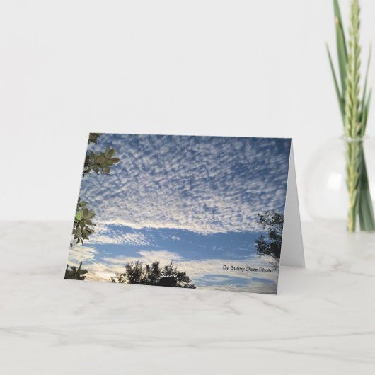 Compositiefoto van ochtendhemel en geschilderd paa bedankkaart (Achterkant)