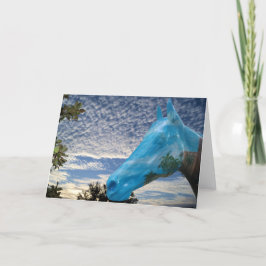 Compositiefoto van ochtendhemel en geschilderd paa bedankkaart