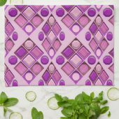 Composition of geometric trays in purple and pink theedoek (Gevouwen)