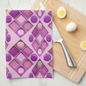 Composition of geometric trays in purple and pink theedoek (Quarter Fold)