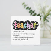 Composition Style School Staff Thank You  Feestdagenkaart (Staand voorkant)