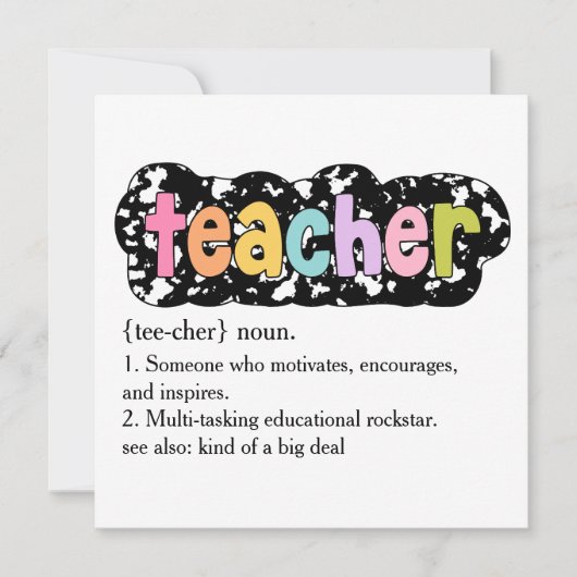 Composition Style School Staff Thank You  Feestdagenkaart (Voorkant)