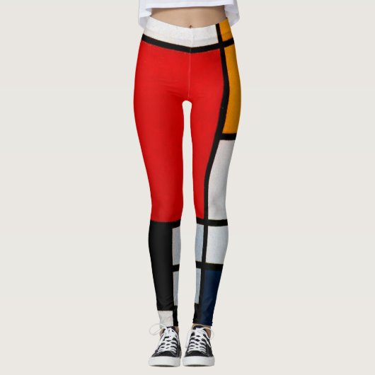 Composition with Large Red Plane Leggings (Voorkant)