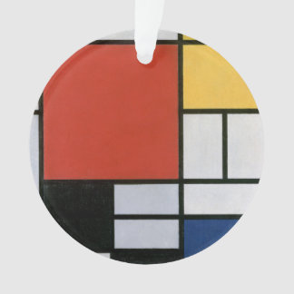 Composition with Red Yellow Blue & Black Abstract  Ornament