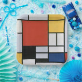 Composition with Red Yellow Blue & Black Abstract  Papieren Bordje (Feest)