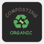 compost compostering composter biologische landbou vierkante sticker (Voorkant)