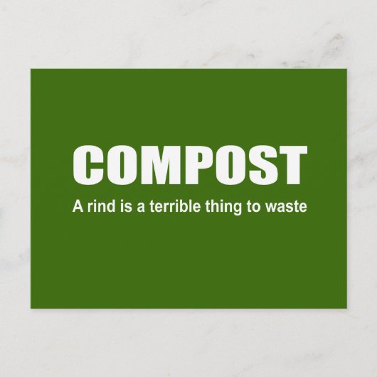 Compost: Een korst is een verschrikkelijk iets om  Briefkaart (Voorkant)