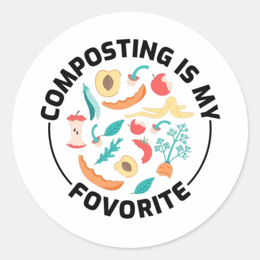 Compost Garden Gardener Funny Gift Ronde Sticker (Voorkant)