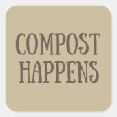 compost gebeurt composter vierkante sticker (Voorkant)