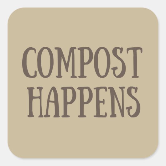 compost gebeurt composter vierkante sticker (Voorkant)