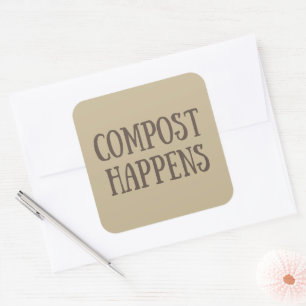 compost gebeurt composter vierkante sticker