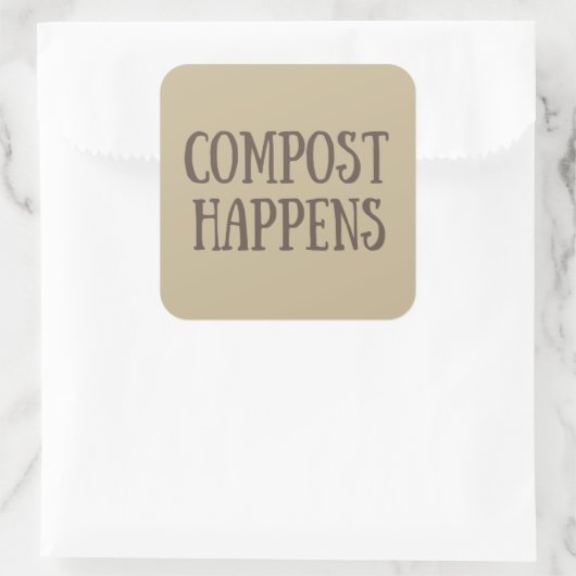 compost gebeurt composter vierkante sticker (Tas)