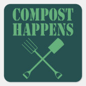Compost gebeurt vierkante sticker (Voorkant)
