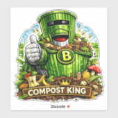 Compost Koning - Waterdichte Sticker voor Afvalcon (Vel)