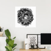 Compost Mandala - Black on White Poster (Thuiskantoor)