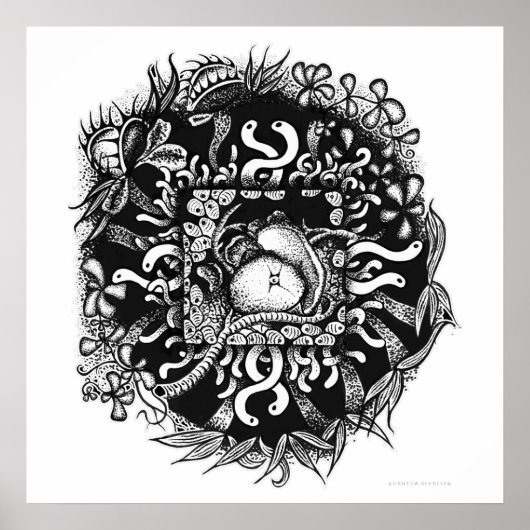 Compost Mandala - Black on White Poster (Voorkant)