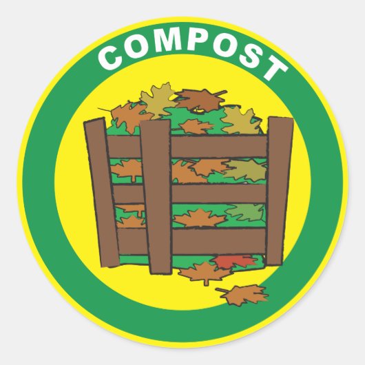 Compost! Ronde Sticker (Voorkant)