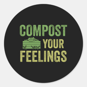 Compost Uw gevoelens Expert Com Composteren Worm Ronde Sticker