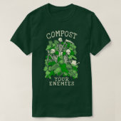 Compost Uw vijand Funny Gardening Gothic Skeleton T-shirt (Design voorkant)