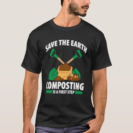 Composteren voor compost tuinder boer composteren t-shirt (Voorkant)