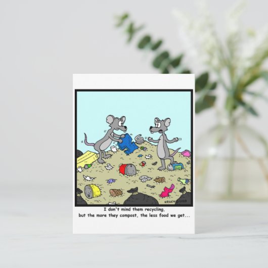 Compostering is slecht briefkaart (Staand voorkant)