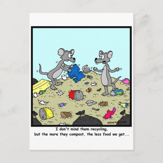 Compostering is slecht briefkaart (Voorkant)