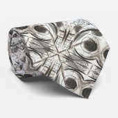 Compromiszwarte en grijze Abstracte penseelstreken Stropdas (Opgerold)