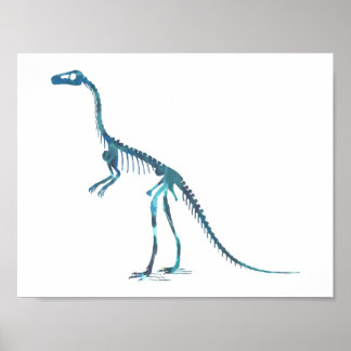compsognathus skeleton poster