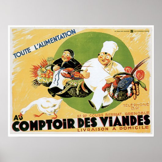 Comptoir Des Viandes Food and Art Poster (Voorkant)