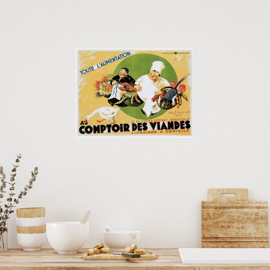 Comptoir Des Viandes Food and Art Poster (Keuken)