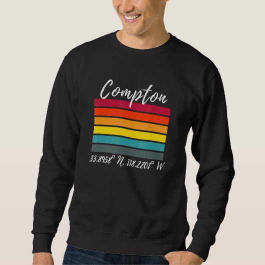 Compton Breedte- En Lengtegraad Ca Los Angeles Fan Trui (Voorkant)