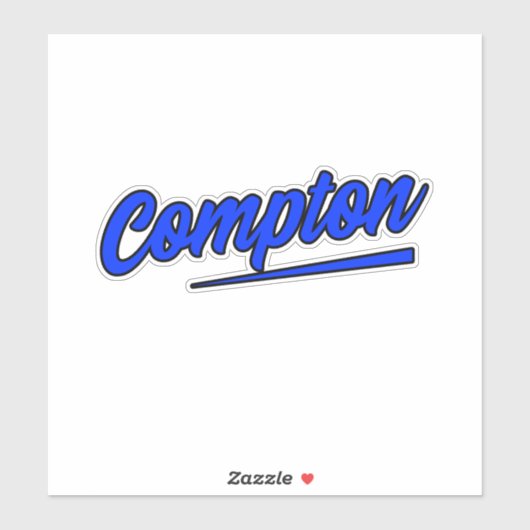 Compton California Blue Typografie Sticker (Vel)
