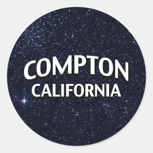 Compton California Ronde Sticker (Voorkant)