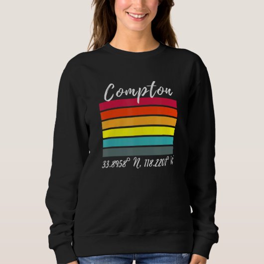 Compton Latitude- en Longitude Ca Los Angeles-vent Trui (Voorkant)