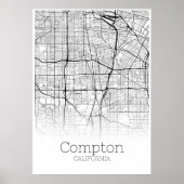 Compton Map - Californië - City Map Poster (Voorkant)