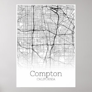 Compton Map - Californië - City Map Poster