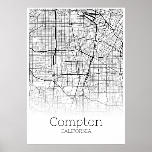 Compton Map - Californië - City Map Poster (Voorkant)