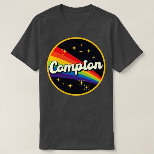 Compton regenboog in ruimte  stijl t-shirt (Design voorkant)
