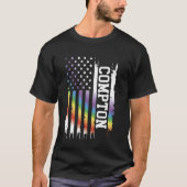 Compton United States Distressed Rainbow met Ameri T-shirt (Voorkant)