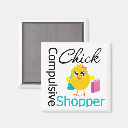 Compulerende Shopper Chick Magneet (Voorkant / Achterkant)