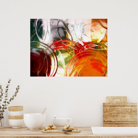 Computer Abstracte Posters - Digitale Kunstprint (Keuken)