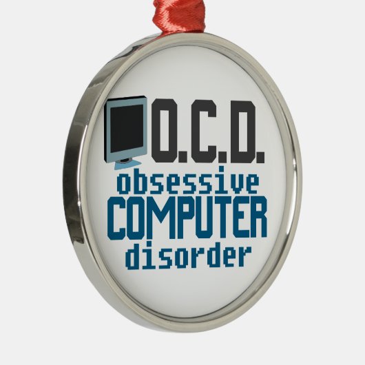 Computer Addicate Funny IT Guy Techie Kerstmis Metalen Ornament (Rechts)