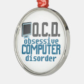 Computer Addicate Funny IT Guy Techie Kerstmis Metalen Ornament (Links)