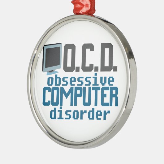Computer Addicate Funny IT Guy Techie Kerstmis Metalen Ornament (Links)
