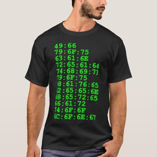 Computer - Als u dit kunt lezen (hexuitdraai, groe T-shirt (Voorkant)