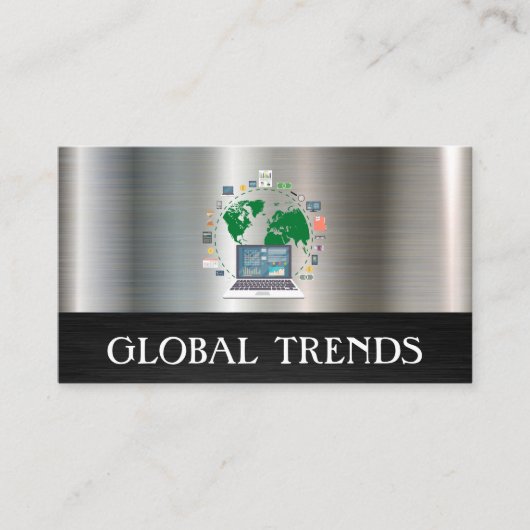 Computer Analyst Wereldkaart Visitekaartje (Voorkant)