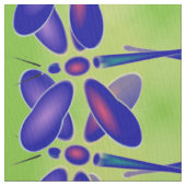 Computer Art Dragonfly (kalkgroen) Stof (Close Up)