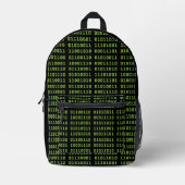 Computer Binaire Code Bedrukte Rugzak (Voorkant)