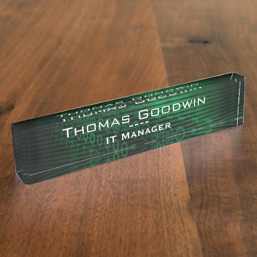 Computer Binary Code Data Networking IT Manager Naambordje (Zijkant)