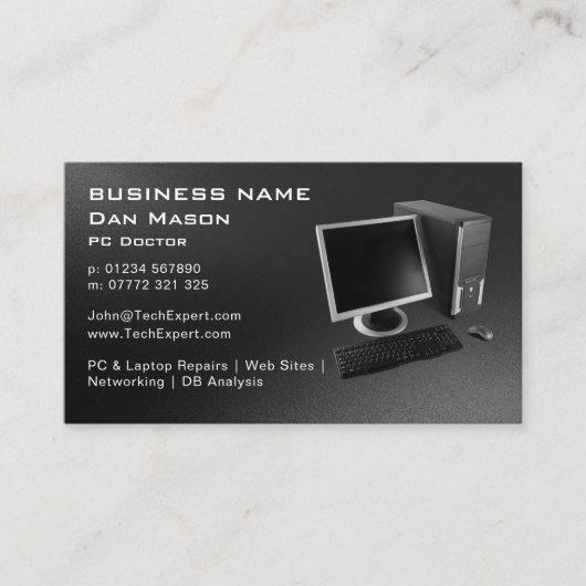 Computer Blue Motherboard-laptop — Technische repa Visitekaartje (Voorkant)